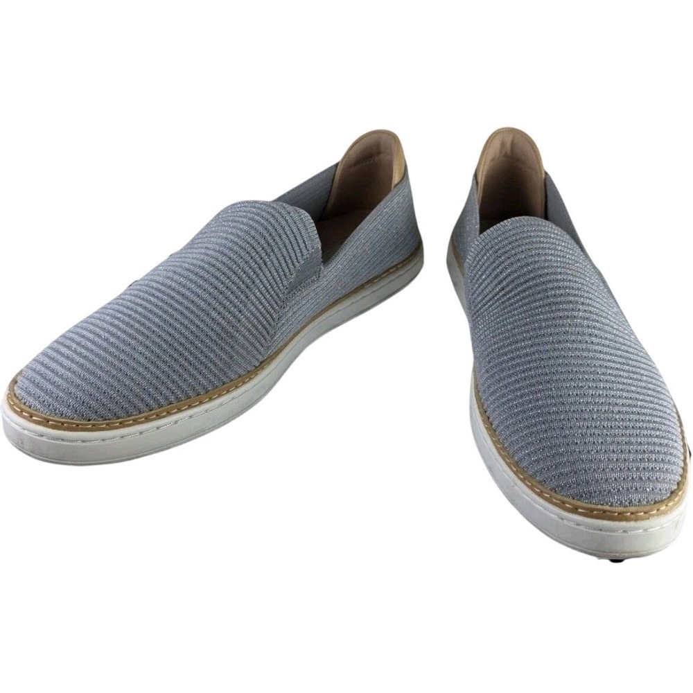 UGG Sammy Metallic Knit Slip-On Sneakers Silver Grey 1113450 Womens 9.5